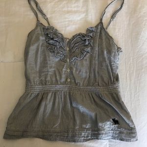 Blue and white striped tank